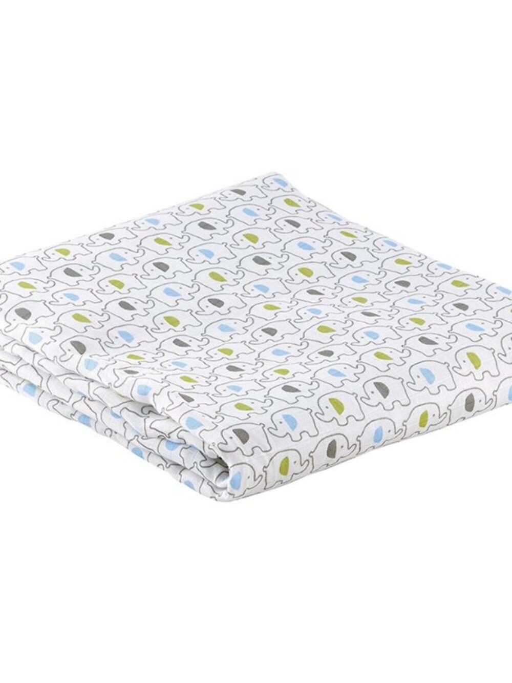 Stephan Baby: Baby Boy Blue and Green Bamboo Cotton Swaddle 45" x 45" NEW